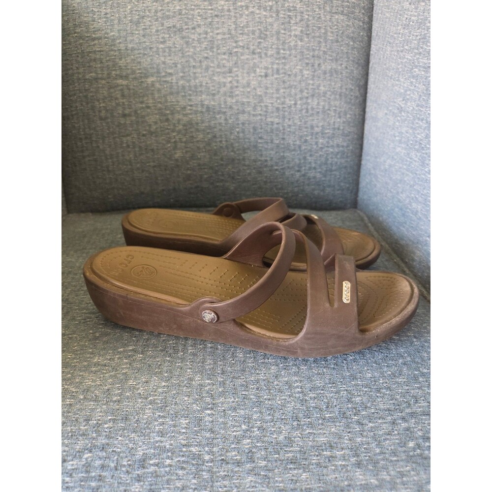 Crocs Women's "Patricia" Brown Wedge Sandals Size 10